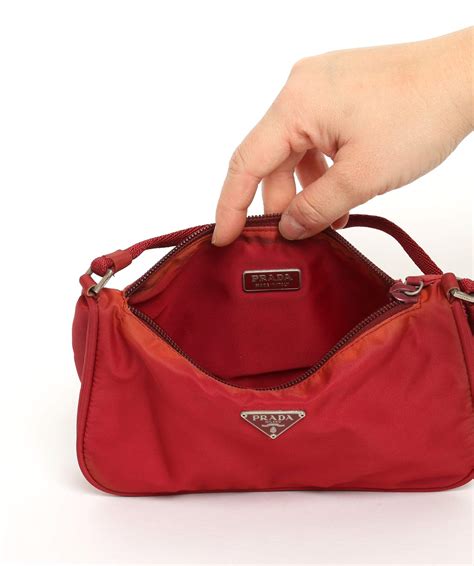 prada nylon pouch red